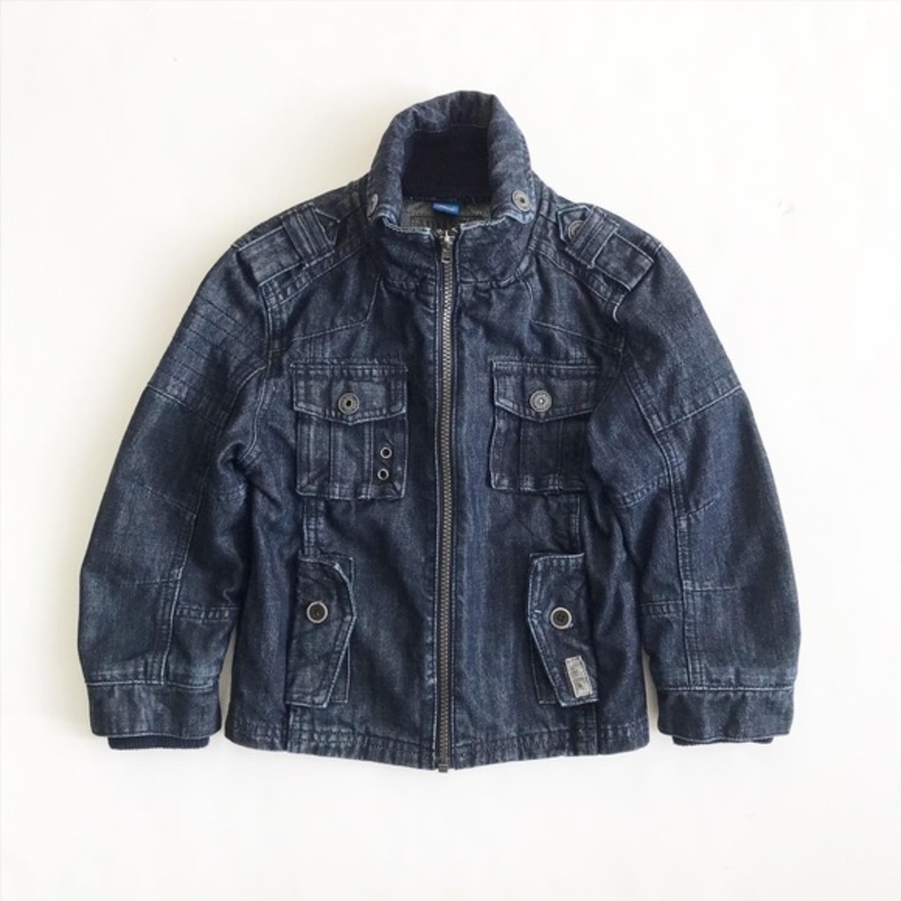 Adams indigo cargo denim jacket VGUC  7Y